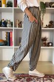 The Sunday Morning Stripe Twist Pant Greys Melange